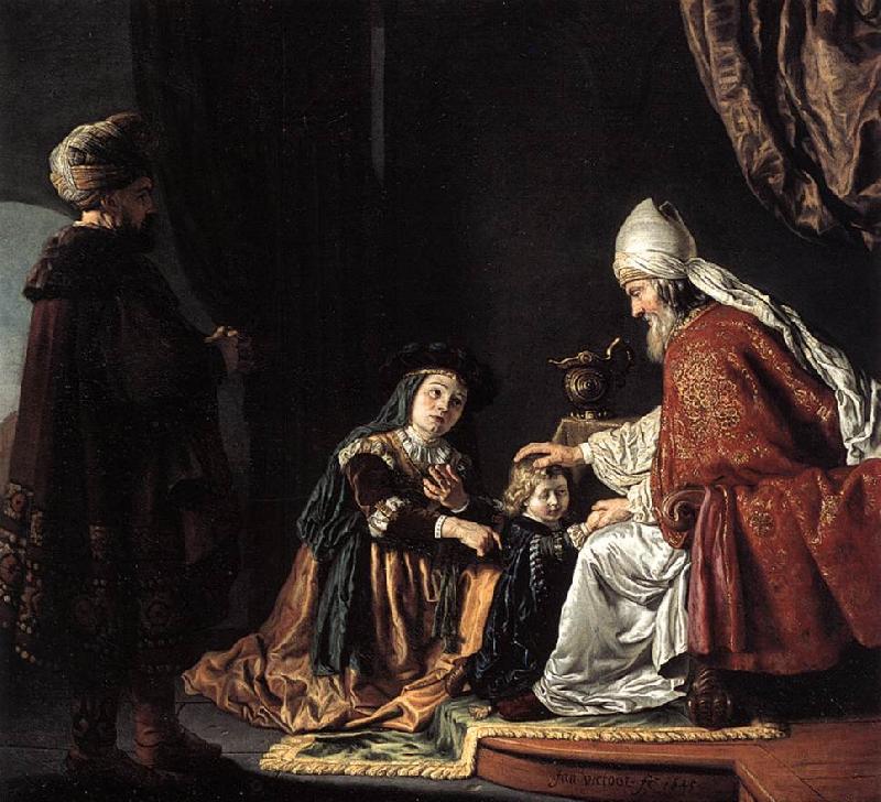 VICTORS, Jan Hannah Giving Her Son Samuel to the Priest ar oil painting image